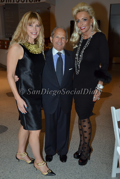 Margo Schwab with Dr. Robert Singer and Taylor Miller at the San Diego Council on Literacy Chairman's Circle event at MCASD